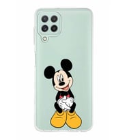 Samsung Galaxy A22  Kapak Mickey Mouse Tasarımlı Şeffaf Silikon Kılıf