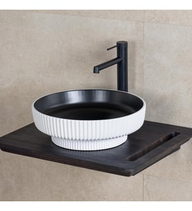LENA TEZGAHÜSTÜ LAVABO (MAT SİYAH-BEYAZ) E-W1501MSB