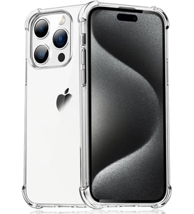 Apple iPhone 15 Pro Kapak Kamera Bölümü Açık Antişok Airbag Köşe Korumalı Silikon Şeffaf Kılıf