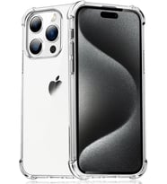 Apple iPhone 15 Pro Kapak Kamera Bölümü Açık Antişok Airbag Köşe Korumalı Silikon Şeffaf Kılıf