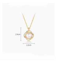 Monemel Swarovski Taşlı inci  Gold Kolye (Altın Kaplama) Sevgililer Günü Hediyesi