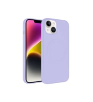 Apple iPhone 14 Uyumlu Kılıf M-safe Wireless Şarj Özellikli Pastel Renk Silikon Zore Plas Kapak (Lila)