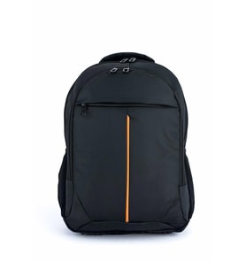 3 Bölmeli Okul Sırt Çantası (Laptop Bölmeli) Siyah-Turuncu 2121