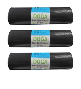 Ecoplast Jumbo Boy Siyah Çöp Torbası Poşeti - 300 Gr. - 90 Litre - 80 x 110 Cm / 10 Adetlik 3 Rulo