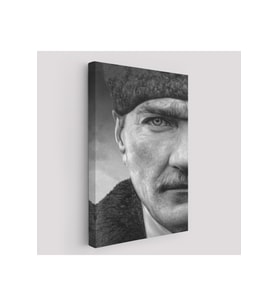 Mustafa Kemal Atatürk Siyah Beyaz Tablosu-6303