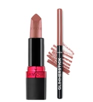 Avon Ultra Mat Ruj Nude Suede ve Glimmerstick Dudak Kalemi Blushed Nude Paketi (Çok Renkli)