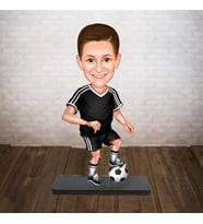 KİŞİYE ÖZEL KARİKATÜR siyah beyaz formalı futbolcu BİBLOSU