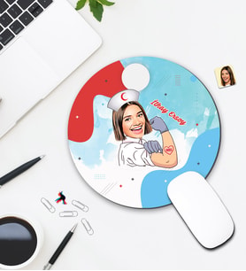 Kişiye Özel Karikatür Hemşire Tasarımlı Mouse Pad 019