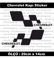 chevrolet kapı spor sticker uyumlu tuning modifiye etiket 2li set sağ sol - siyah renk