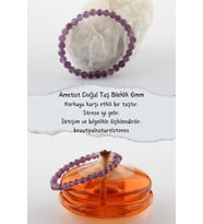 Ametist Doğal Taş Bileklik 6 Mm ( Dinç Uyanma ) ( Pozitif Enerji )