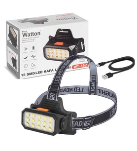 15 Ledli Sarı / Beyaz Şarjlı Kafa Lambası  Wt-652