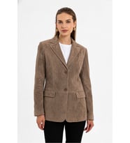 Louisa Camel Blazer Kadın Hakiki Süet Mont