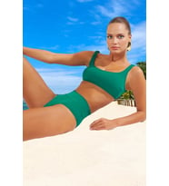 Kadın Bikini Takımı Bralette Yüksek Bel Balensiz Kolsuz Düz Desen Regular Kalıp Örme Raşel