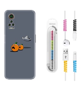 General Mobile GM 21 Pro GM 22 Pro Plus Kılıf Kablo Koruma Spiral Silikon Orange Escape 1374