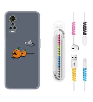 General Mobile GM 21 Pro GM 22 Pro Plus Kılıf Kablo Koruma Spiral Silikon Orange Escape 1374