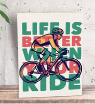 BK Gift Life Is Better When Your Ride Tasarımlı Dekoratif Mini Kanvas Tablo 15x20cm-1