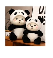 70 Cm Kapşonlu Uykumcuk Peluş Ayıcık Panda Uyku Arkadaşım (Siyah)