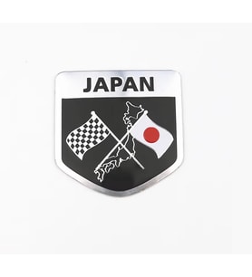 Schulzz Japan Arma Tipi Yarış Bayraklı Haritalı 3D Metal Oto Amblem