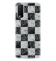 Vivo Y70 Kılıf Desenli Silikon Checkers Marble 1370
