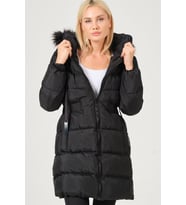Dewberry Kadın %100 Polyester Kaban Siyah Z6764 Günlük Dış Giyim, Kazak ve Gömlek Kombini, Seyahat Gardırobu