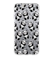 Apple iPhone 6S Uyumlu Kapak Panda Tasarımlı Şeffaf Silikon Kılıf