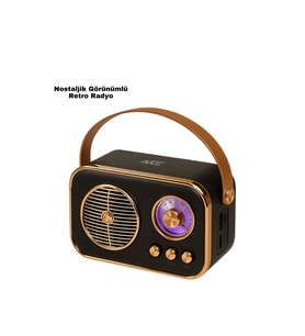Vintage Bluetooth Radyo – TF Kart ve FM Destekli Taşınabilir Nostaljik Model