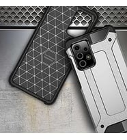 Samsung Galaxy A42 4G ile uyumlu Çİft Katman Koruyucu Crash Military Tank Kılıf - Mavi