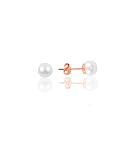 Gümüş rose  6 mm inci küpe SGTL11804ROSE