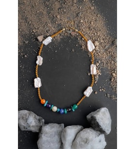 Çakra İnci Kolye Ametist, Dumanlı Kuvars, İnci, Lapis Lazuli, Sitrin