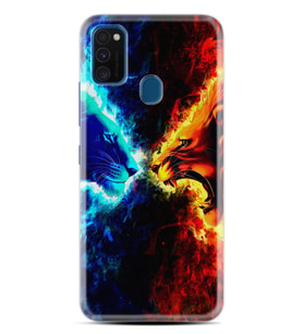 Samsung M21 M22 M23 M30 M31S M32 Kılıf Desenli Silikon Red Blue Leon 1714