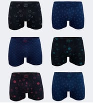 Malabadi Desenli Modal Erkek Boxer 6 Adet 6M251 (Karışık)