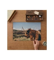Kahverengi Yak Öküzü Tasarımı 240 parça Ahşap Puzzle Ahşap Kutuda MP03968