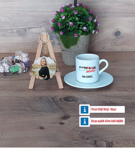 Radyoloji Teknikeri Türk Kahvesi Fincanı Ahşap Altlıklı ve Fotoğraflı Ahşap Anahtarlık Hediye (Model 2)