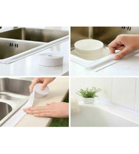 Su Sızdırmaz Bant Mutfak Lavabo Pencere Duvar Bandı (Beyaz)
