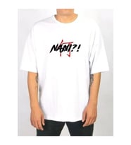 Unisex Bisiklet Yaka Baskılı Oversize T-Shirt - Beyaz