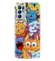 Oppo Reno 6 Kılıf Silikon Desen Özel Seri Kediler 1723