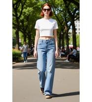 Kadın Açık Wide Leg Denim Pantolon Yüksek Bel Rahat Kesim Fonksiyonel Dayanıklı Kaliteli Şık