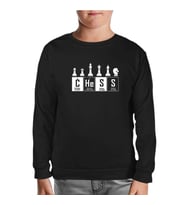 Satranç - Elementler Siyah Çocuk Sweatshirt