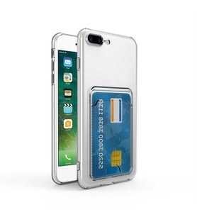 coverzone iPhone 7 ile uyumlu K?l?f ?effaf ve P�r�zs�z Kartl?kl? ?effaf Z-Setra Clear Silikon Kapak