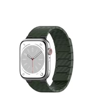 Movenchy Apple Watch 45mm Carbon Steel Kordon - Koyu Yeşil