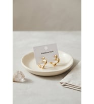 316L Çelik Gold Renk Çiçek Halka Model Küpe TJ-BKP12057