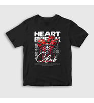 Presmono Unisex Çocuk Siyah Heart Heartbreak Club T-Shirt 469542tt