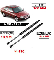 OTOZET Megane 1 Hatchback Bagaj Amortisörü Sağ Sol Takım 7700828451