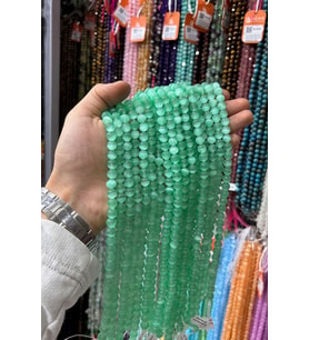 Selenit Taşı Su Yeşili Küre Kesim Su Yeşili 8mm Doğal Taş Dizi