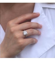 Starlight Diamond Büyük Boy Pırlanta Montür Gümüş Yüzük