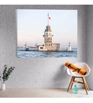 İstanbul Kız Kulesi Temalı Dekoratif Kanvas Tablo