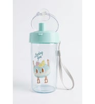 Loving You Makaron Desenli Su Matarası Askılı Okul Suluk 300 ML