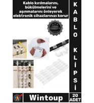 #Klips Yapışkanlı Şık Masaüstü Kablo Düzenleyici Aparat Kelepçe Kablo Sabitleyici Klips Seti 20 Adet