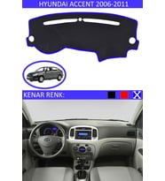 Hyundai Accent Era 2006-2011 İçin Uygun Torpido Koruma Halısı Siyah Kenar Renk Mavi