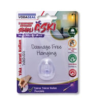 VodaSeal İz Bırakmadan Sökülebilir Sihirli Askı - Kare Şeffaf